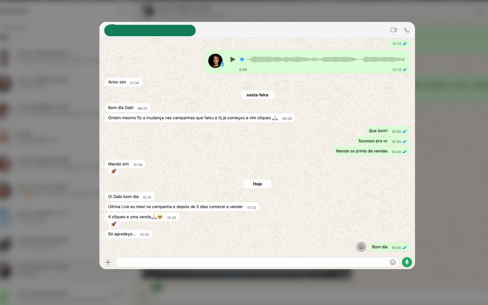 Relato anonimizado de aluno sobre quatro cliques e uma venda